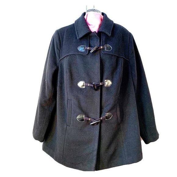 BLACK JESSICA LONDON WOOL BLEND COAT SIZE 16 - Picture 1 of 6